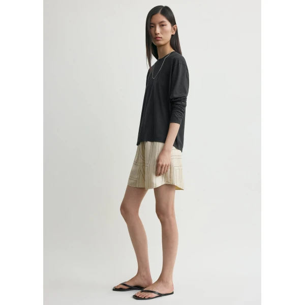 Toteme Monogram silk pj shorts ivory in Ivory monogram, view 3