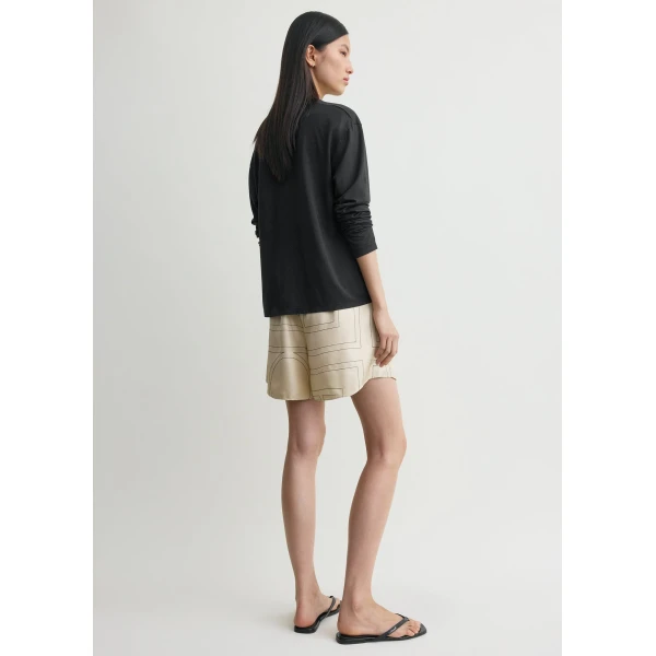 Toteme Monogram silk pj shorts ivory in Ivory monogram, view 4
