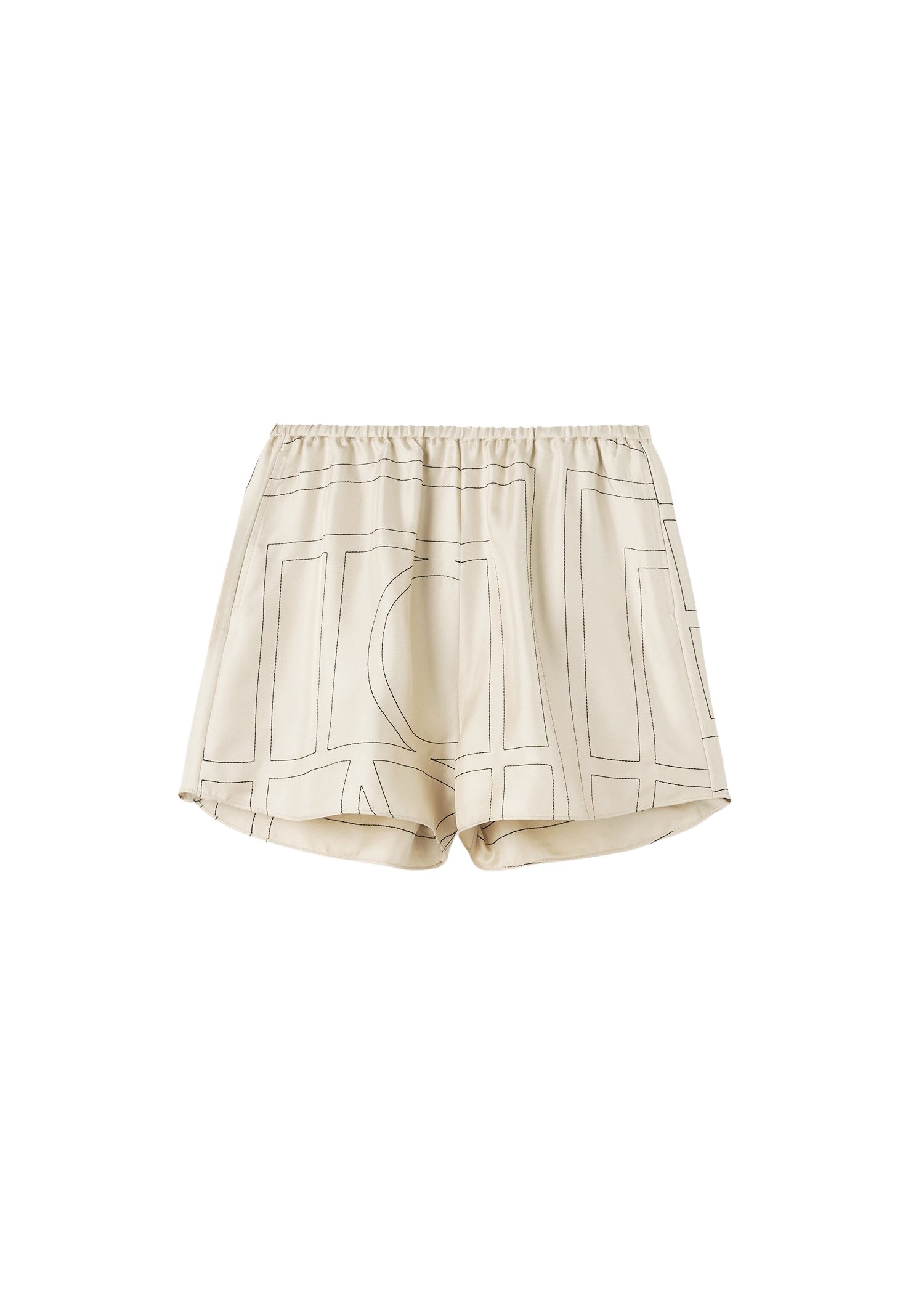 Toteme Monogram silk pj shorts ivory in Ivory monogram