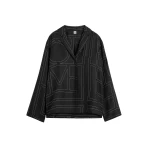 Toteme Monogram silk pj top in Black