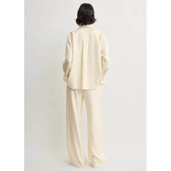 Toteme Monogram silk pj top in Cream, view 4