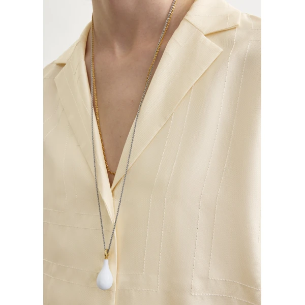Toteme Monogram silk pj top in Cream, view 6