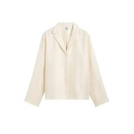 Toteme Monogram silk pj top in Cream