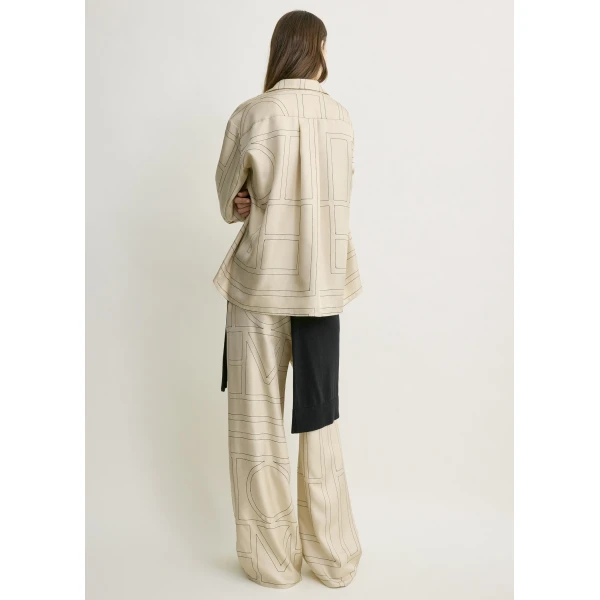 Toteme Monogram silk pj top in Ivory, view 4