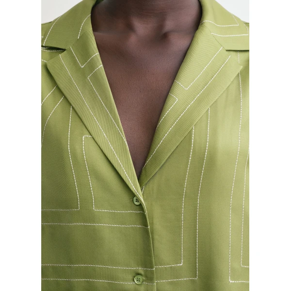 Toteme Monogram silk pj top in Laurel, view 5