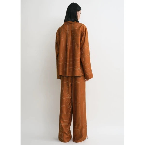 Toteme Monogram silk pj top in Terracotta, view 4