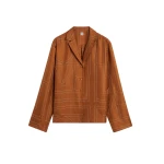 Toteme Monogram silk pj top in Terracotta