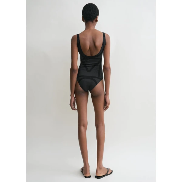 Toteme Monogram swimsuit black in Black, view 4