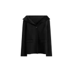 Toteme Open collar wool jacket in Black