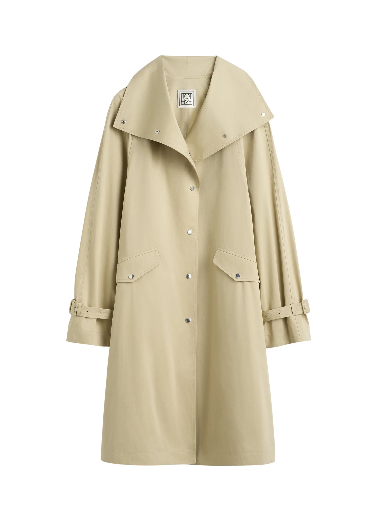 Oversized cotton trench in Beige