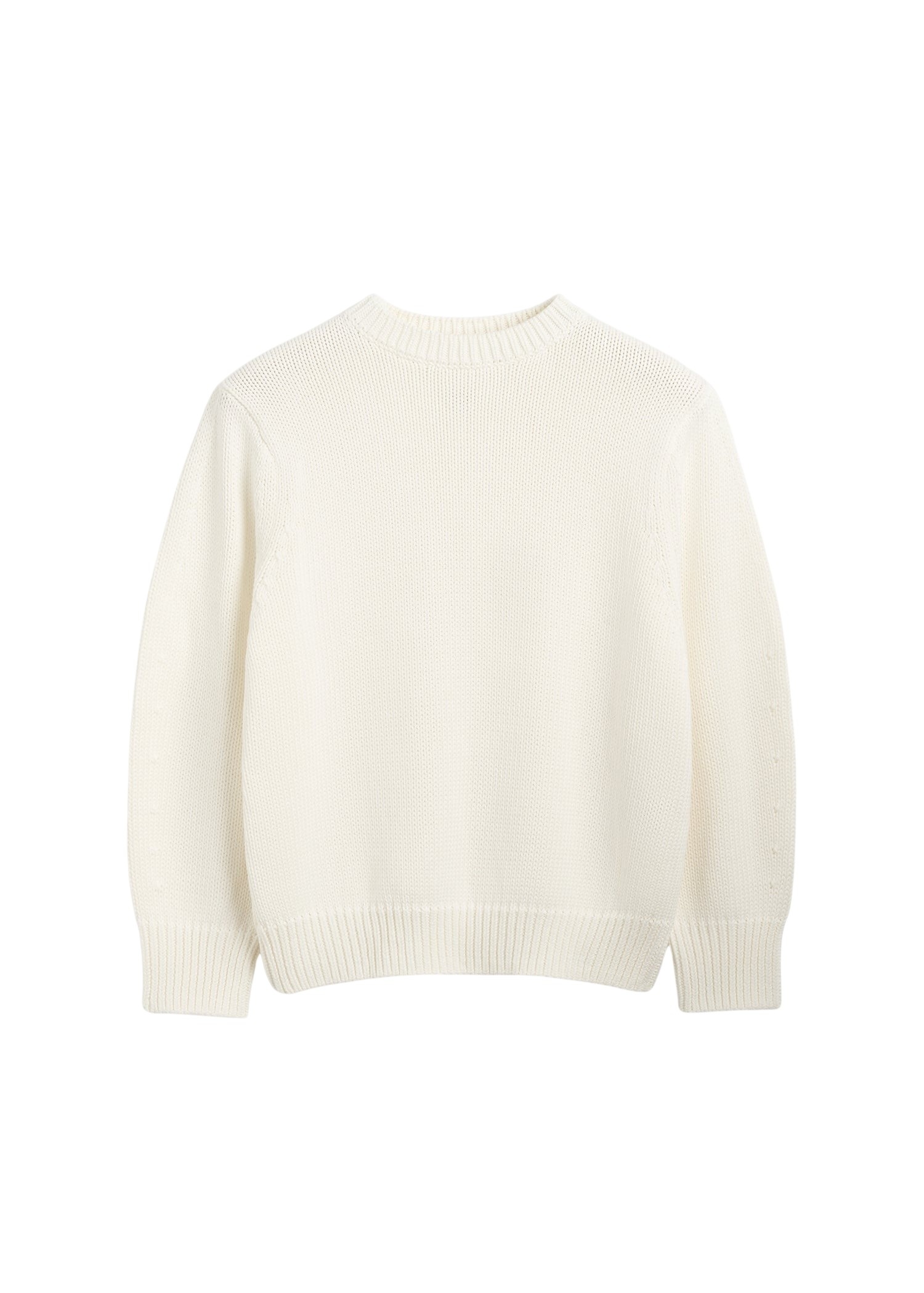Totême Oversized crew knit in Macadamia - Knitwear - Scandinavian Minimalist Luxury at Luxury Shoes 