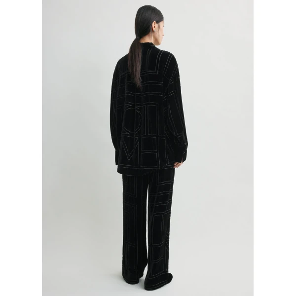 Toteme Oversized devoré shirt in Black, view 4