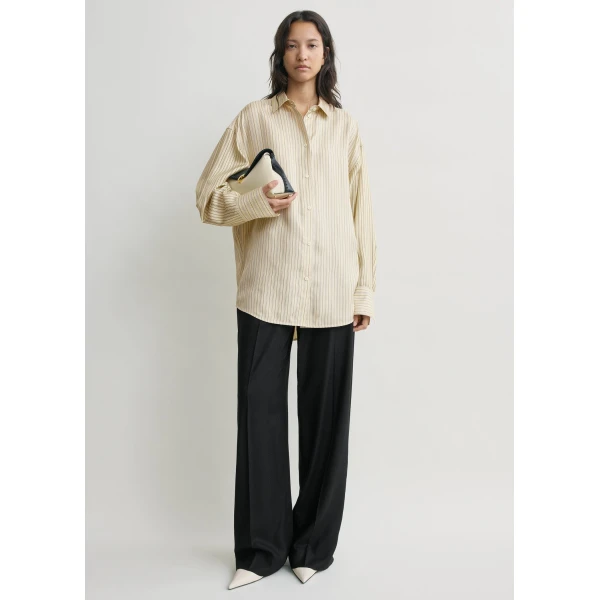 Toteme Oversized striped shirt in Beige / Brown, view 2