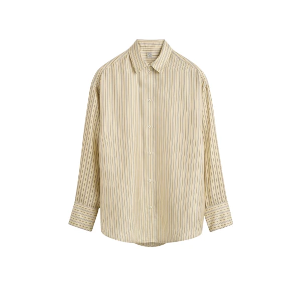 Toteme Oversized striped shirt in Beige / Brown