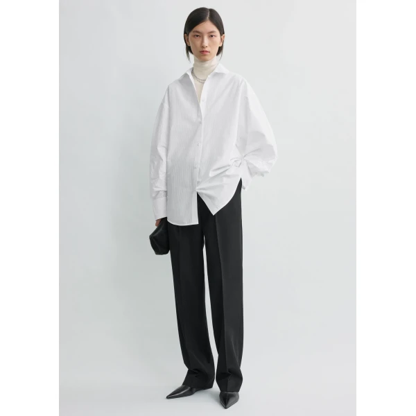 Toteme Oversized striped shirt in White, view 2