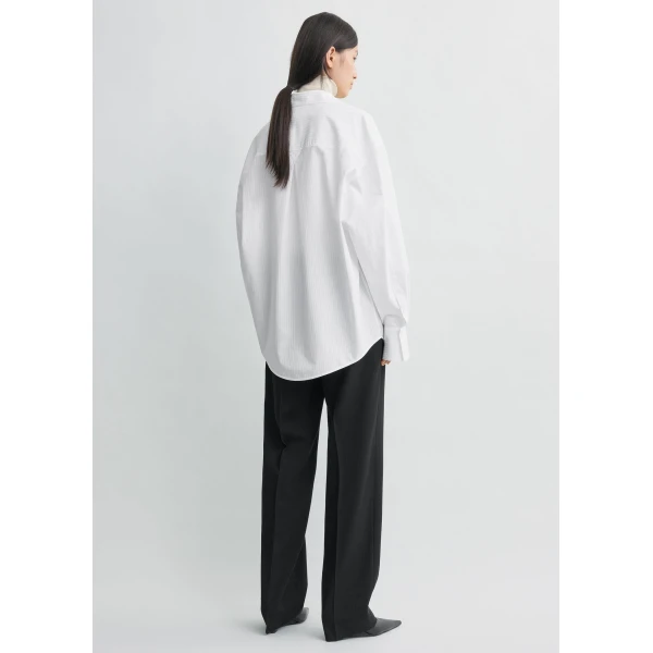 Toteme Oversized striped shirt in White, view 4