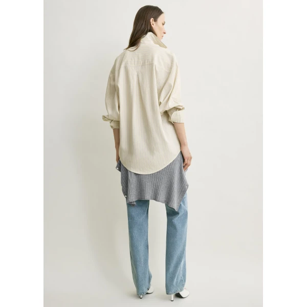 Toteme Oversized striped shirt in Yellow / Sky, view 4
