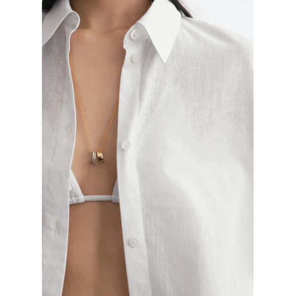 Toteme Oversized summer shirt in White, view 6