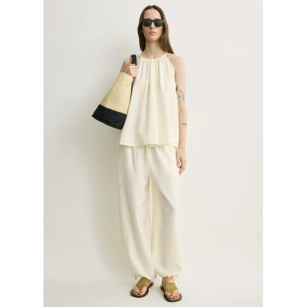 Toteme Parachute halter top in Off-white, view 2