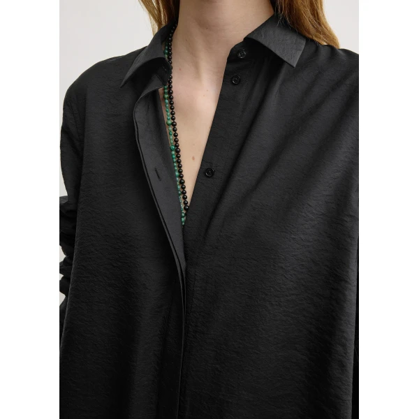Toteme Parachute shirtdress in Black Dress, view 5