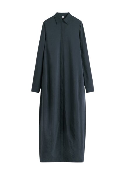 Totême Parachute shirtdress in Nightfall - Dresses - Scandinavian Minimalist Luxury at Luxury Shoes 