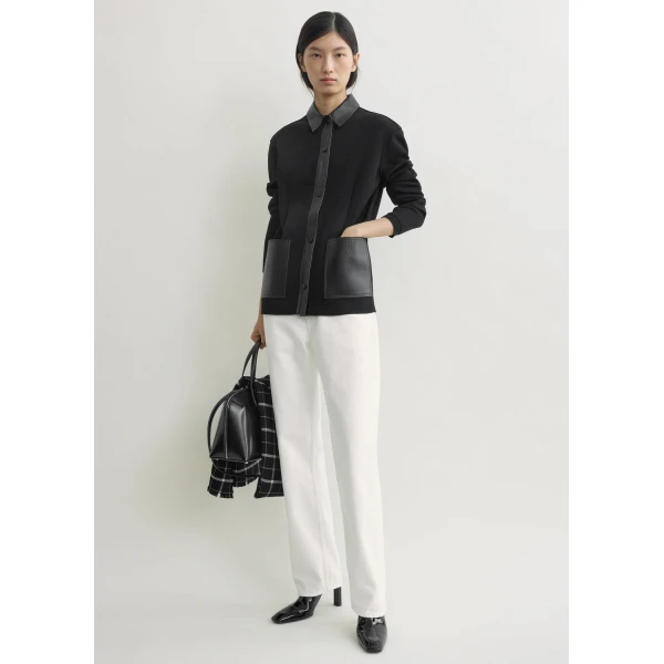 Toteme Patch pocket shirt in Black, view 2