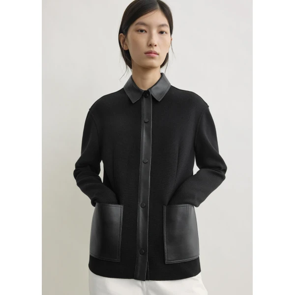 Toteme Patch pocket shirt in Black, view 5
