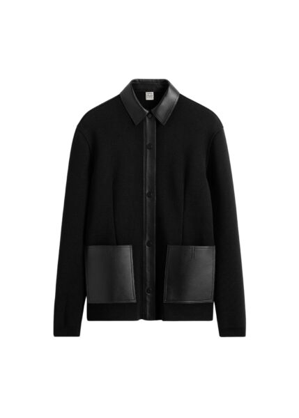 Totême Patch pocket shirt in Black - Tops - Scandinavian Minimalist Luxury at Luxury Shoes 