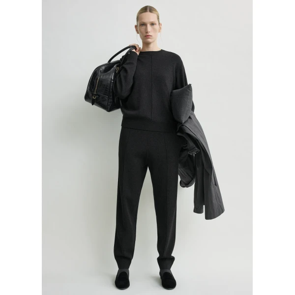 Toteme Pintucked sweater charcoal in Charcoal melange, view 2