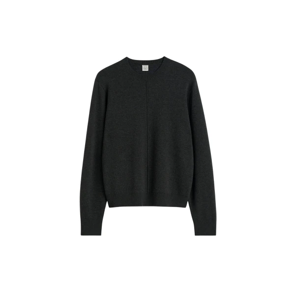 Toteme Pintucked sweater charcoal in Charcoal melange
