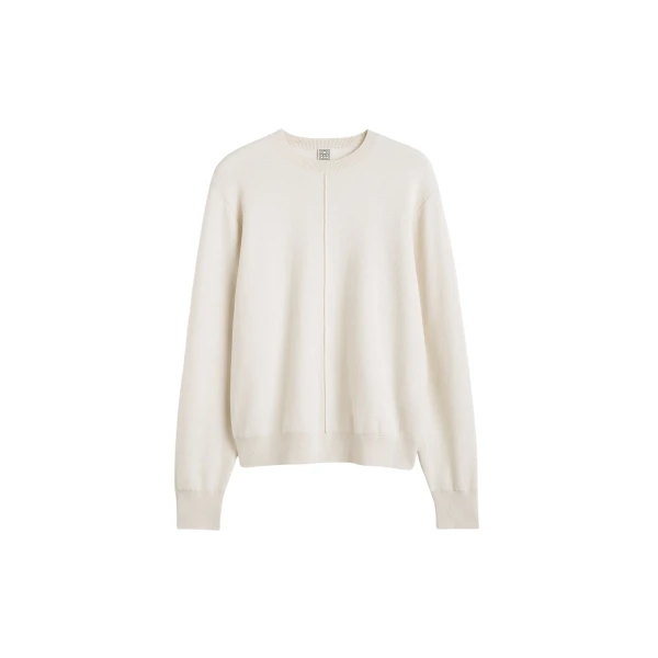 Toteme Pintucked sweater in Ecru