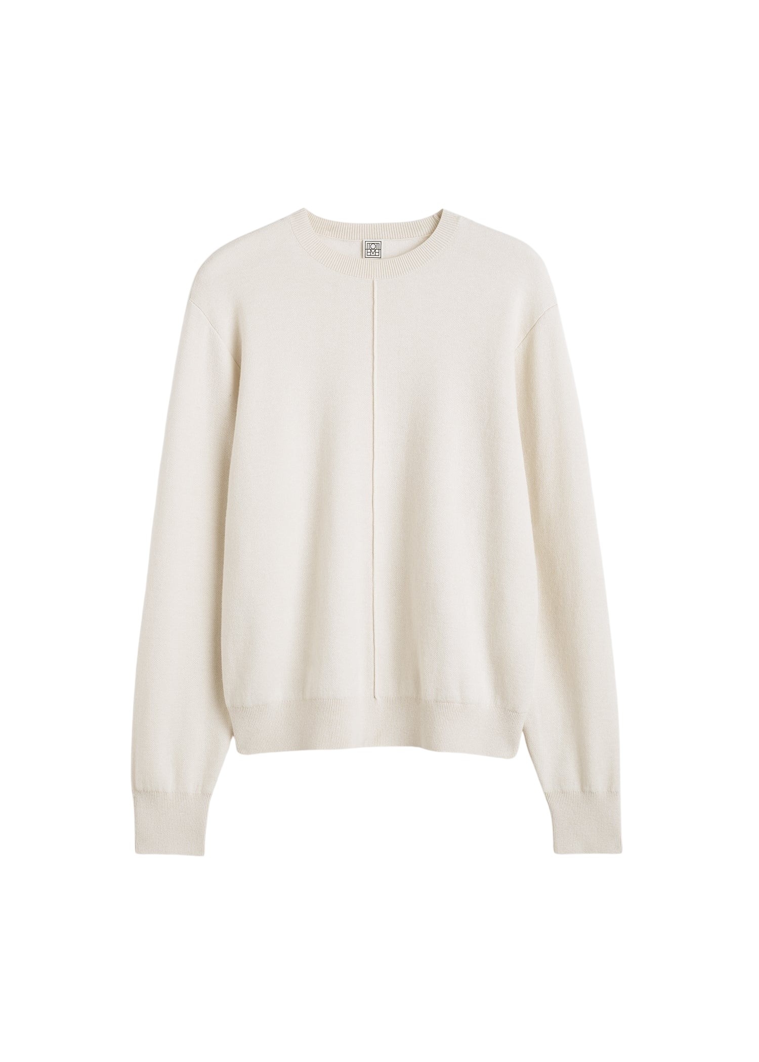 Totême Pintucked sweater in Ecru - Knitwear - Scandinavian Minimalist Luxury at Luxury Shoes 