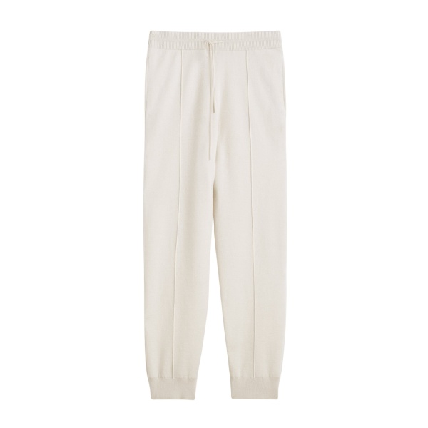 Totême Pintucked sweatpants in Ecru - Pants - Scandinavian Minimalist Luxury at Luxury Shoes 