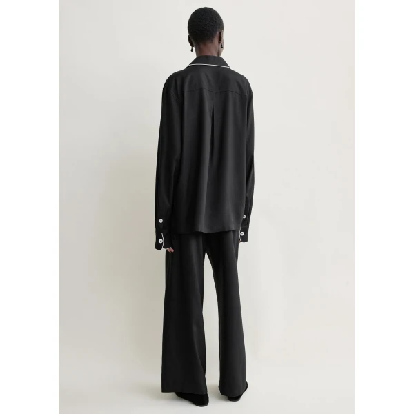 Toteme Piped pj top in Black, view 4