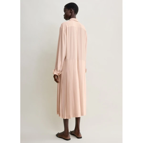 Toteme Pleated shirtdress in Dusty pink Dress, view 4