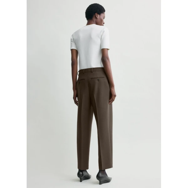 Toteme Pleated straight trousers in Bark, view 4
