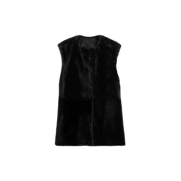 Toteme Plush shearling vest in Black