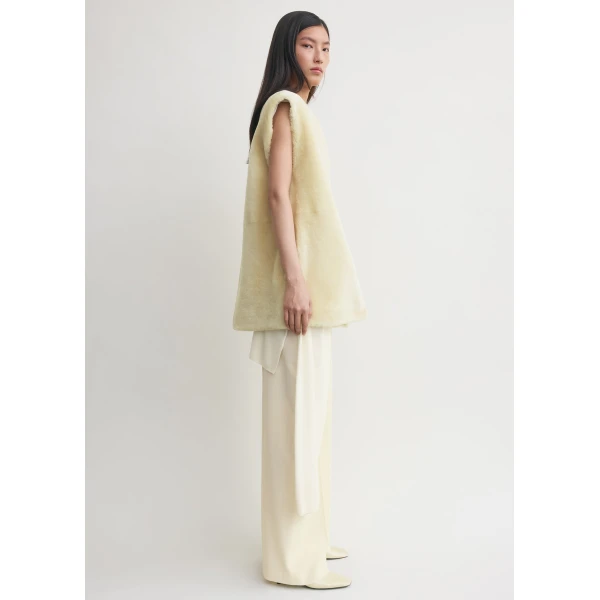 Toteme Plush shearling vest in Ecru, view 3