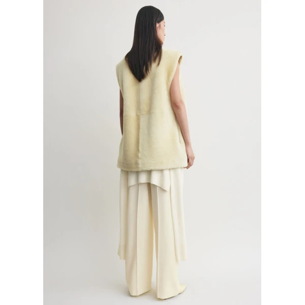 Toteme Plush shearling vest in Ecru, view 4