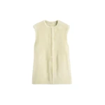 Toteme Plush shearling vest in Ecru
