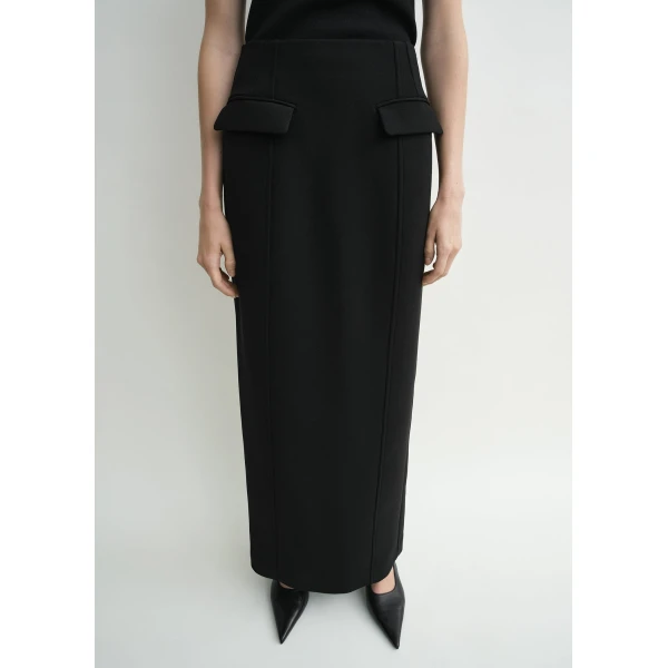 Toteme Pocket suit skirt in Black, view 5