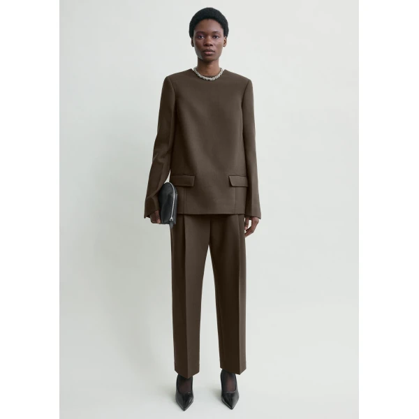 Toteme Pocket top in Bark, view 2