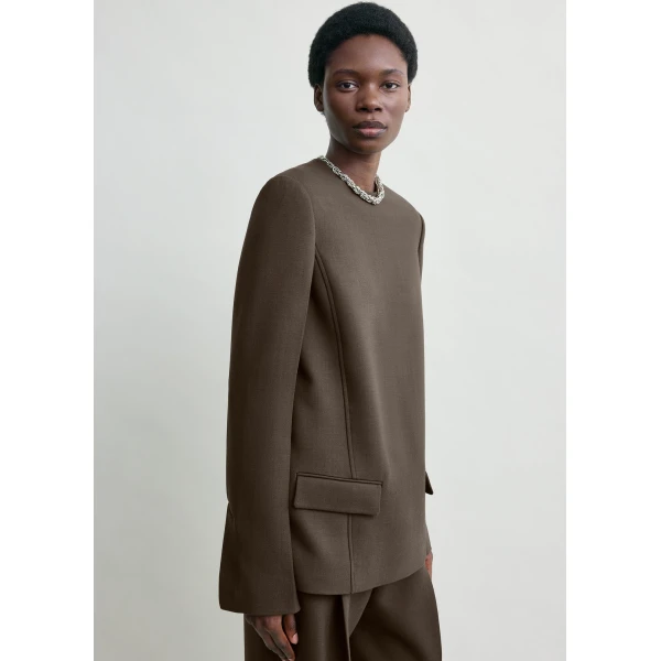 Toteme Pocket top in Bark, view 5