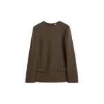 Toteme Pocket top in Bark
