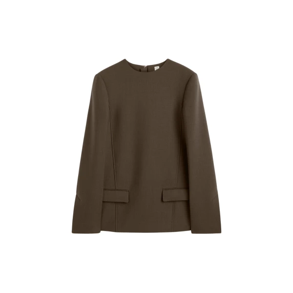 Toteme Pocket top in Bark