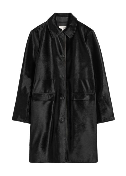 Totême Pony hair coat in Black - Coats - Scandinavian Minimalist Luxury at Luxury Shoes 
