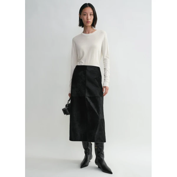 Toteme Pony hair skirt in Black, view 2