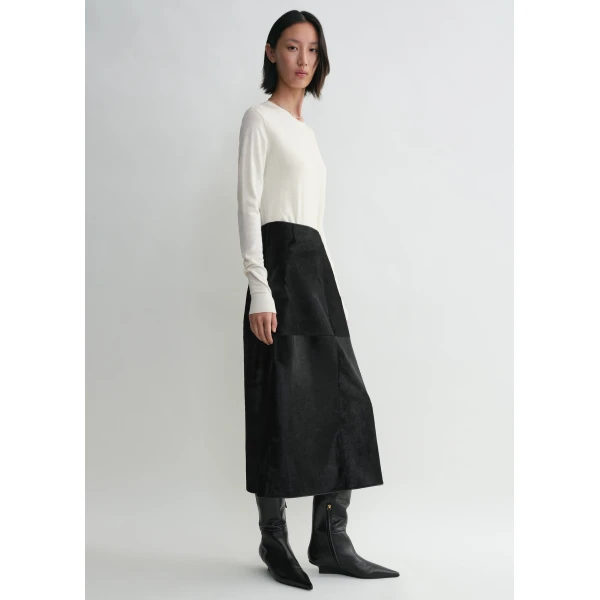 Toteme Pony hair skirt in Black, view 3