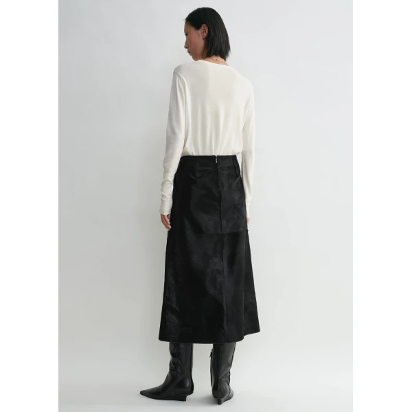 Toteme Pony hair skirt in Black, view 4