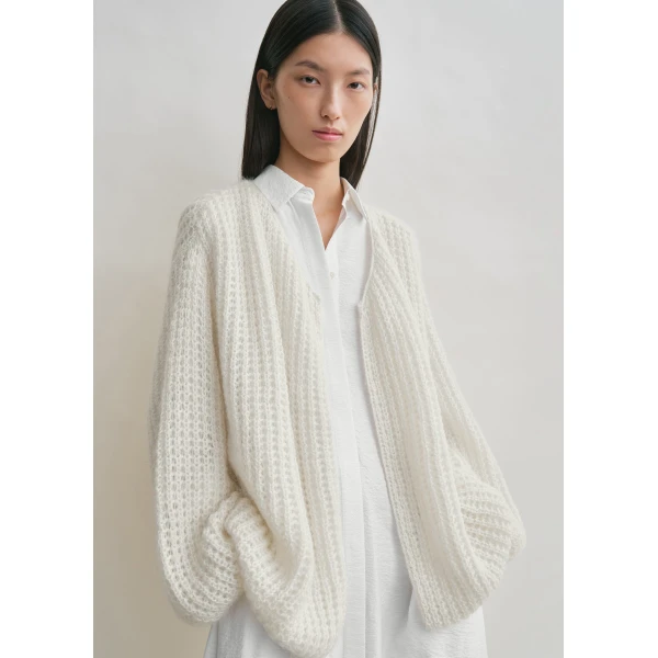 Toteme Puffed cardigan off-white in Off white, view 5